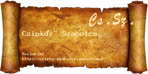 Csipkó Szabolcs névjegykártya