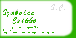 szabolcs csipko business card
